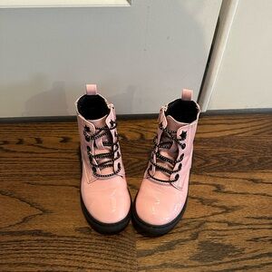 Pink Combat Moto Lace-Up Boots Baby/Toddler Girl Size 6